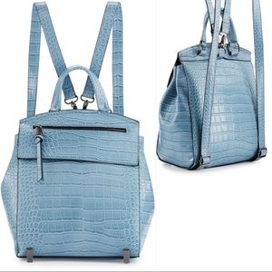 Neiman Marcus Kari Crocodile Embossed Backpack